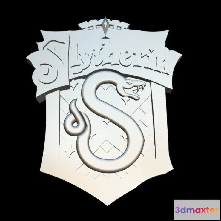 1532284 - PBR Game 3D Models - Escudo Slytherin 3D Max