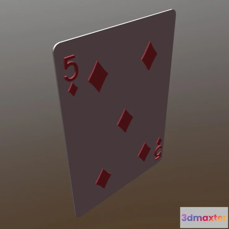 1532310 - PBR Game 3D Models - Five Of Diamonds 3D Max
