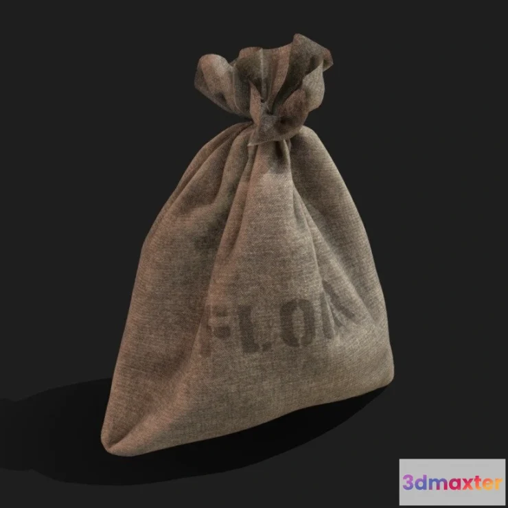 1532318 - PBR Game 3D Models - Flour Bag 3D Max