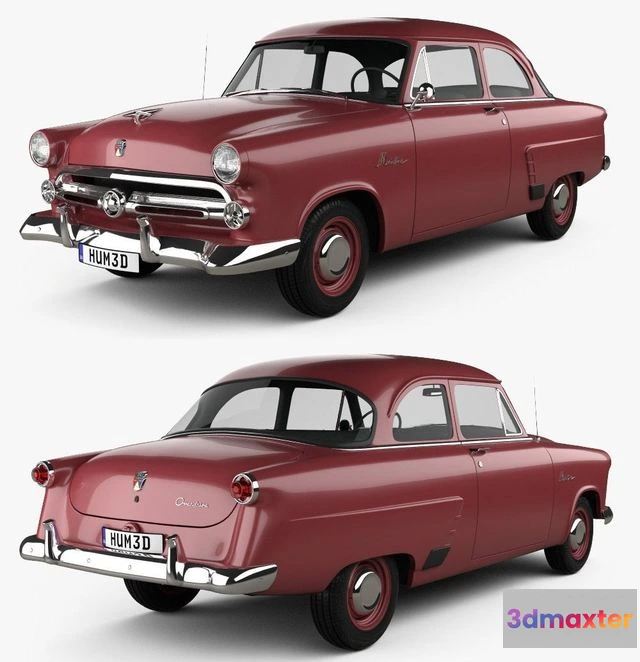 1532322 - PBR Game 3D Models - Ford Mainline (70A) Tudor Sedan 1952 3D Max