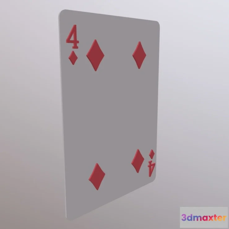 1532328 - PBR Game 3D Models - Four Of Diamonds 3D Max