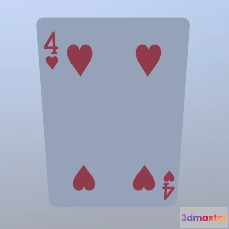 1532330 - PBR Game 3D Models - Four Of Hearts 3D Max