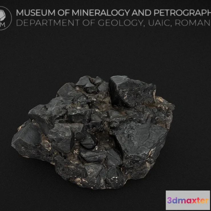 1532334 - PBR Game 3D Models - Franklinite Octahedrons On Matrix 3D Max