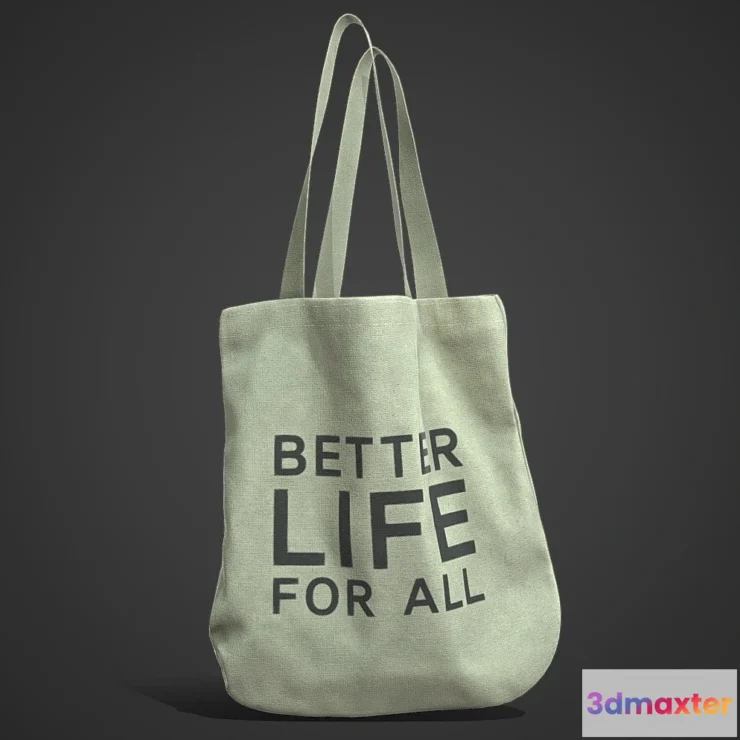 1532344 - PBR Game 3D Models - Game Ready Eco Bag 3D Max