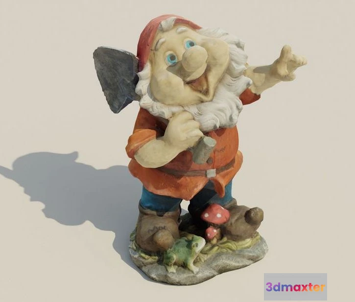1532348 - PBR Game 3D Models - Garden Gnome Statue 3D Max