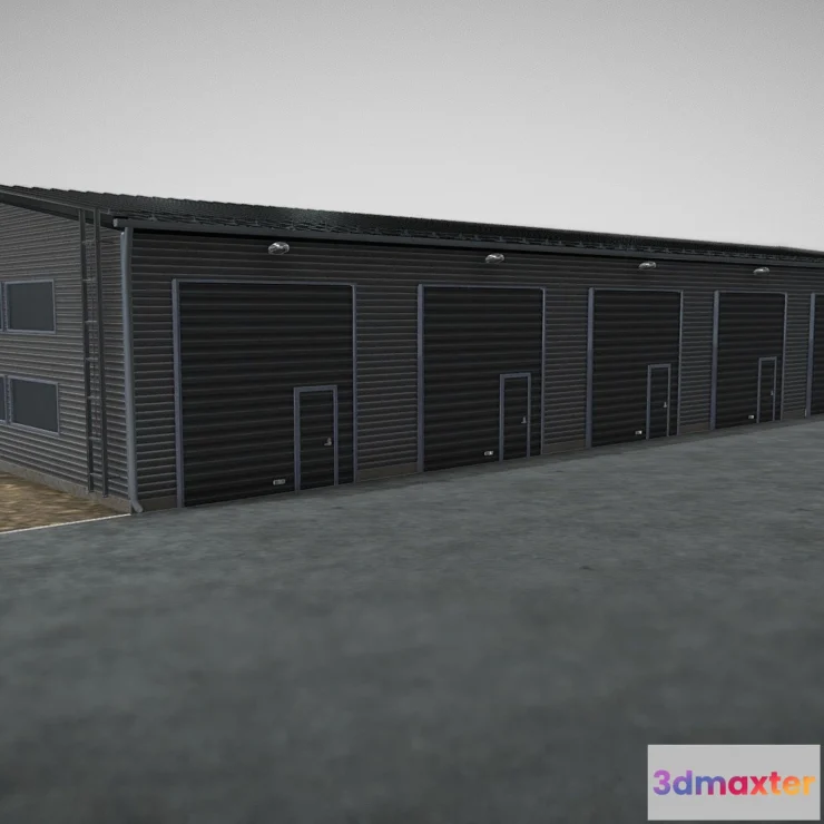 1532380 - PBR Game 3D Models - Gray Modern Warehouse 3D Max