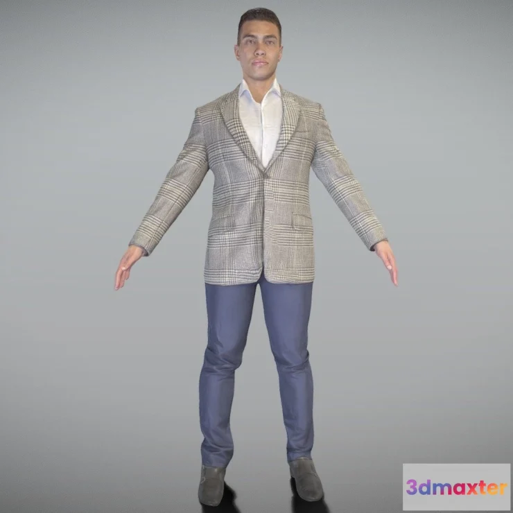 1532396 - PBR Game 3D Models - Handsome Man In Jacket Ready For Animation 286 3D Max