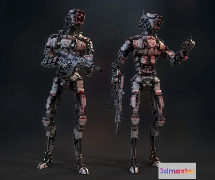 1532406 - PBR Game 3D Models - Heavy-armored sci-fi robot 3D Max
