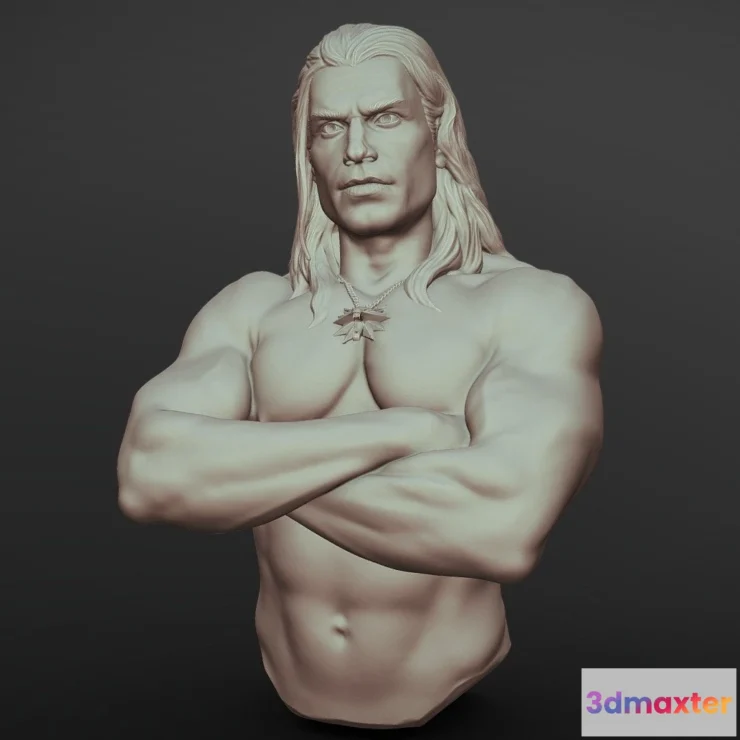 1532414 - PBR Game 3D Models - Henry Cavill The Witcher Bust 3D Max