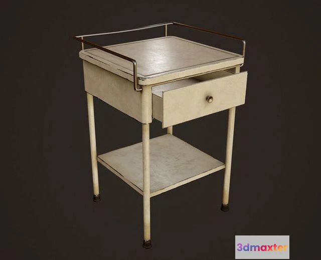 1532438 - PBR Game 3D Models - Hospital Bedside Table 3D Max