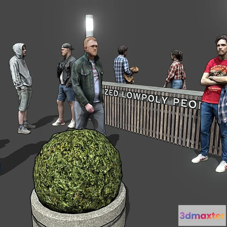 1532440 - PBR Game 3D Models - Stylized Lowpoly People Casual Pack Vol1 3D Max