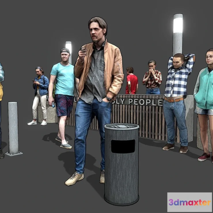1532444 - PBR Game 3D Models - Stylized Lowpoly People Casual Pack Vol3 3D Max