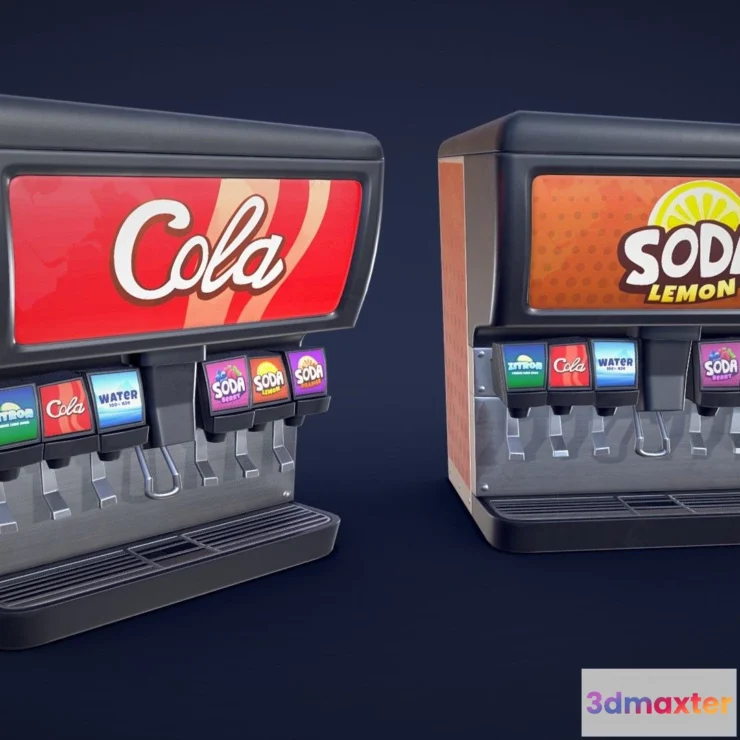 1532462 - PBR Game 3D Models - Stylized Soda Fountain Low Poly 3D Max