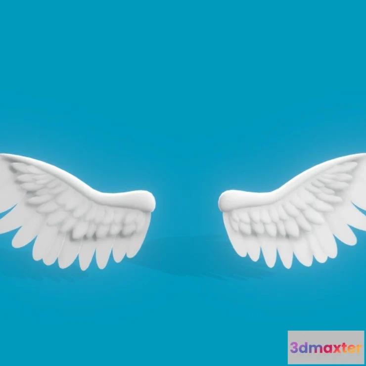 1532468 - PBR Game 3D Models - Stylized Toon Angel Wings Rigged And Animated 3D Max