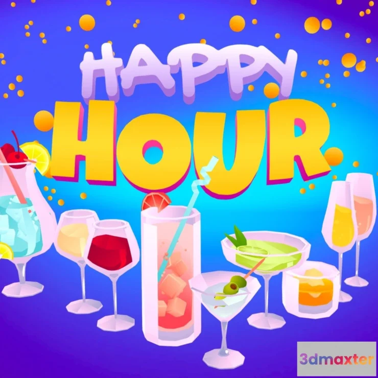 1532474 - PBR Game 3D Models - Stylized Unlit Cocktails 3D Max