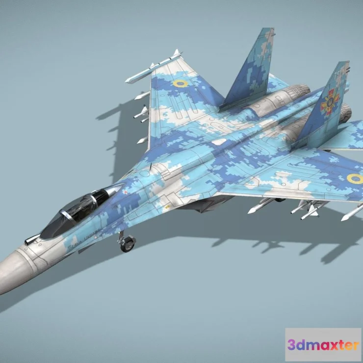 1532496 - PBR Game 3D Models - Sukhoi Su 27 Flanker 3D Max