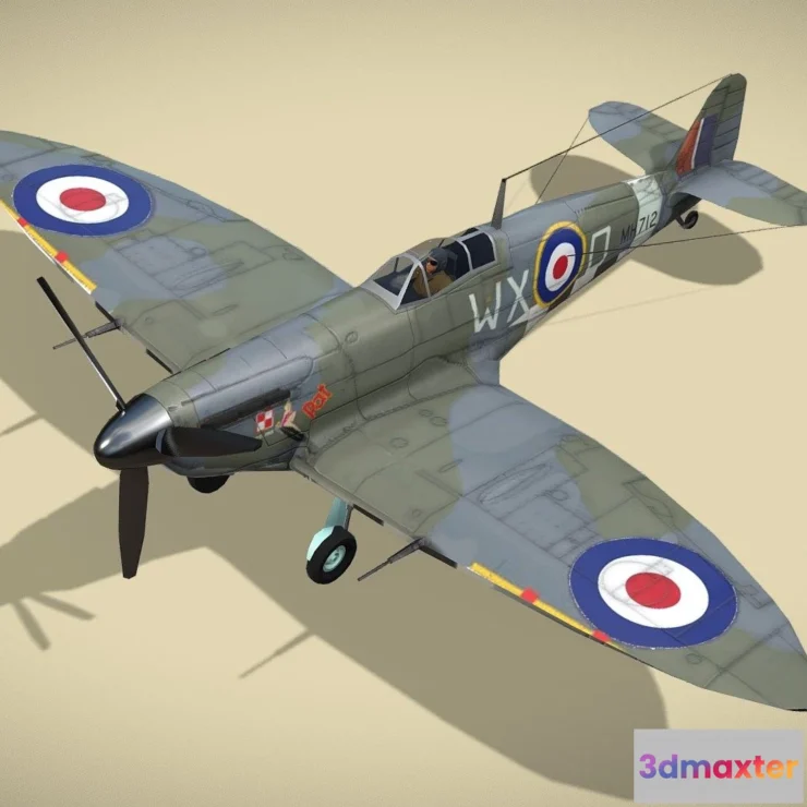 1532518 - PBR Game 3D Models - Supermarine Spitfire 3D Max