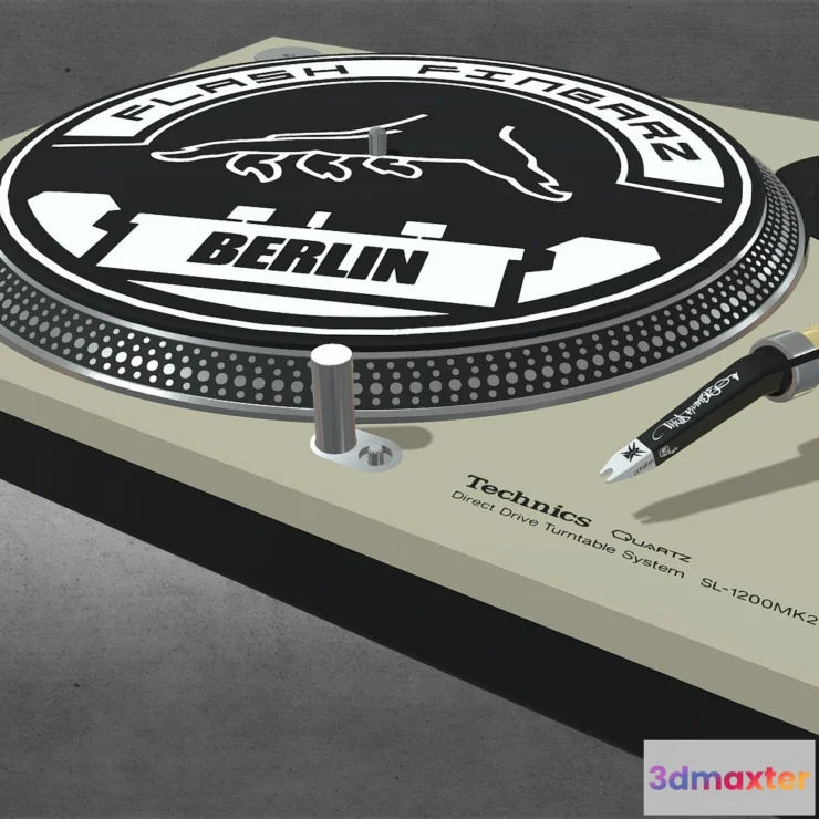 1532588 - PBR Game 3D Models - Technics Mk 2 Turntable V1 With Slipmat 3D Max