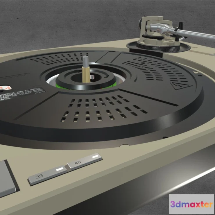 1532592 - PBR Game 3D Models - Technics Mk 2 Turntable V3 With Inside 3D Max