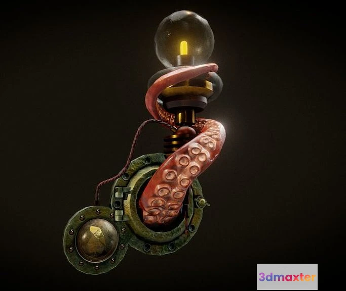 1532604 - PBR Game 3D Models - Tentacle Lamp 3D Max