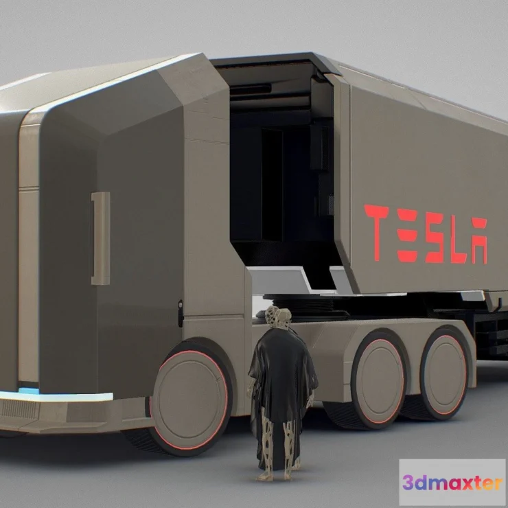 1532628 - PBR Game 3D Models - Tesla Semi Concept 3D Max