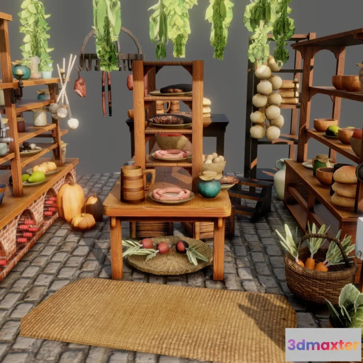 1532686 - PBR Game 3D Models - The Hobbit Pantry 3D Max