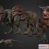1532726 - PBR Game 3D Models - Theropods Pack 3D Max