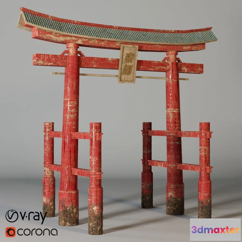 1532774 - PBR Game 3D Models - Torii gate in japanese style 3D Max