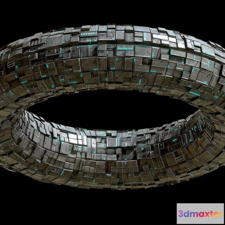 1532776 - PBR Game 3D Models - Torus Spacehsip 3D Max