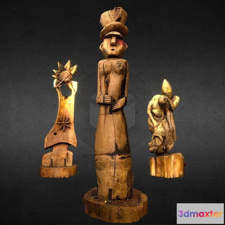 1532782 - PBR Game 3D Models - Totems Colectivo Originario 3D Max