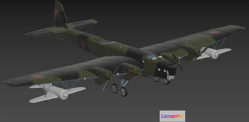 1532844 - PBR Game 3D Models - Tupolev TB3 3D Max