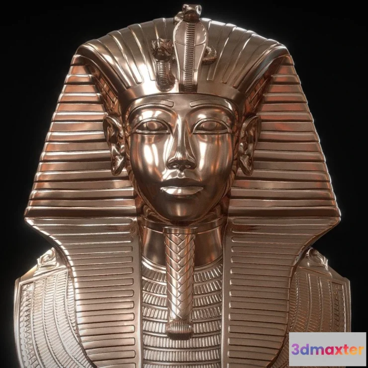 1532860 - PBR Game 3D Models - Tutankhamun Mask Wall Deco 3D Printing 3D Max