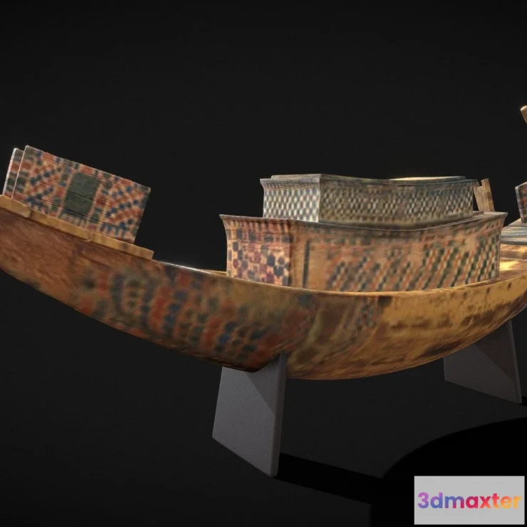 1532870 - PBR Game 3D Models - Tutankhamuns Treasures Boat I 3D Max