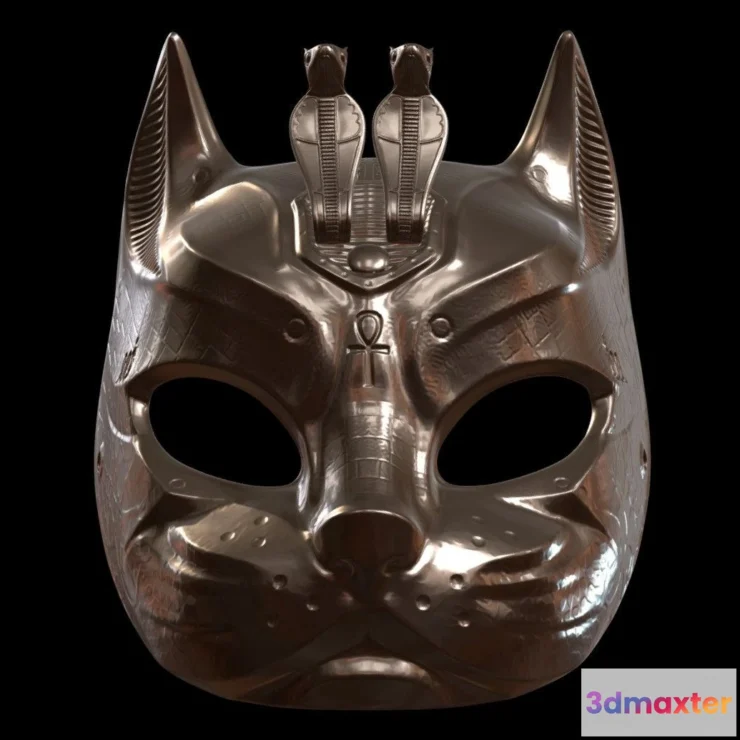 1532914 - PBR Game 3D Models - Uraeus Cat Mask Iii 3D Printing V2 3D Max