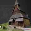 1532922 - PBR Game 3D Models - Urnes Stavkirke 3D Max