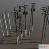 1532936 - PBR Game 3D Models - Utility Electric Poles Pack 3D Max