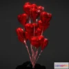 1532946 - PBR Game 3D Models - Valentine Heart Balloons Animated Low Poly 3D Max