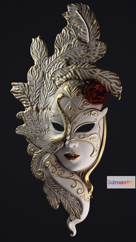 1532976 - PBR Game 3D Models - Venetian mask 3D Max