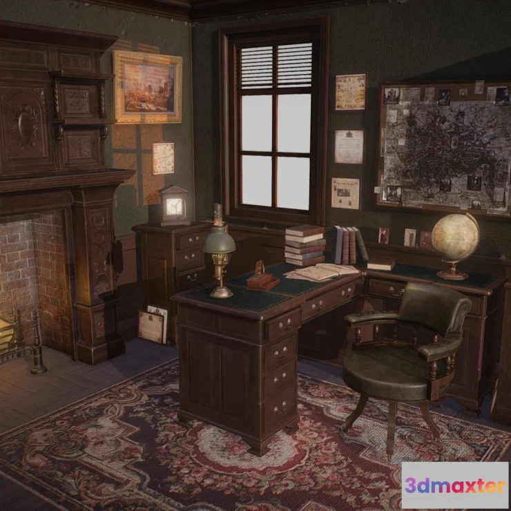1532994 - PBR Game 3D Models - Victorian Room 3D Max
