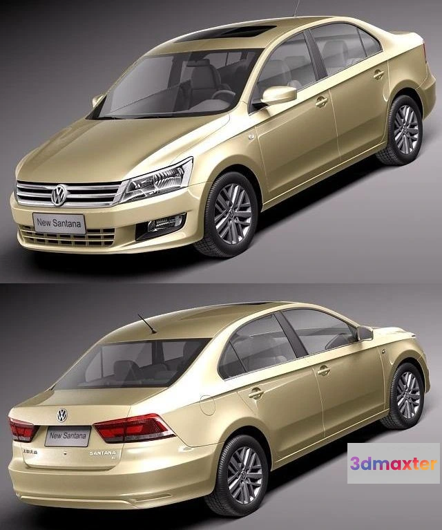 1533022 - PBR Game 3D Models - Volkswagen Santana 2014 3D Max
