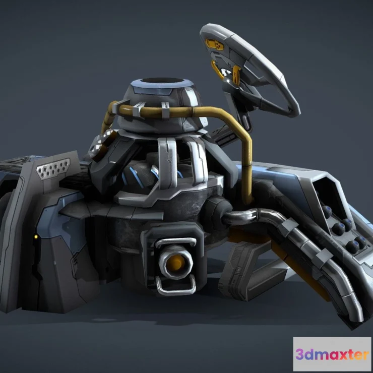 1533050 - PBR Game 3D Models - Vr Scifi Building 02 Animated 3D Max