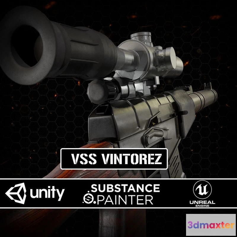 1533060 - PBR Game 3D Models - VSS Vintorez 3D Max