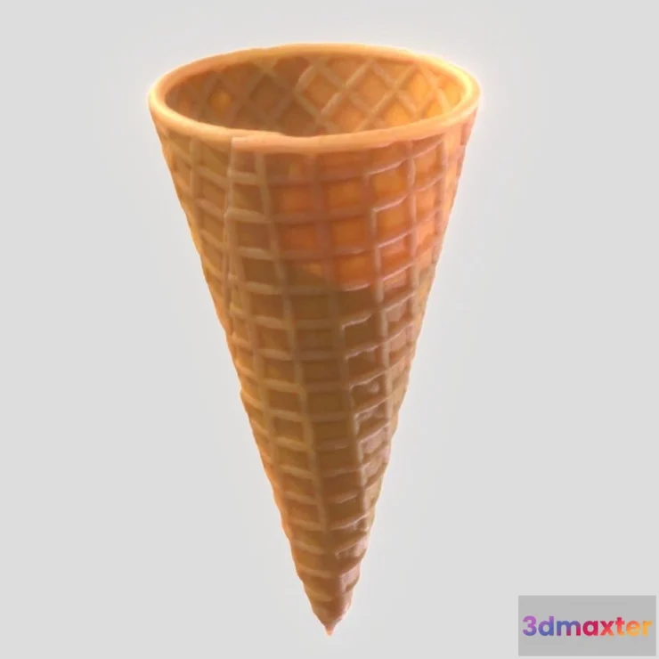 1533068 - PBR Game 3D Models - Waffle Cone Ice Cream 3D Max
