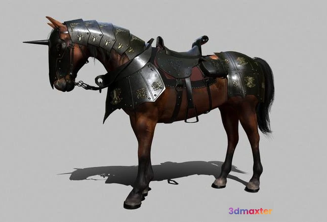1533082 - PBR Game 3D Models - War Horse 3D Max