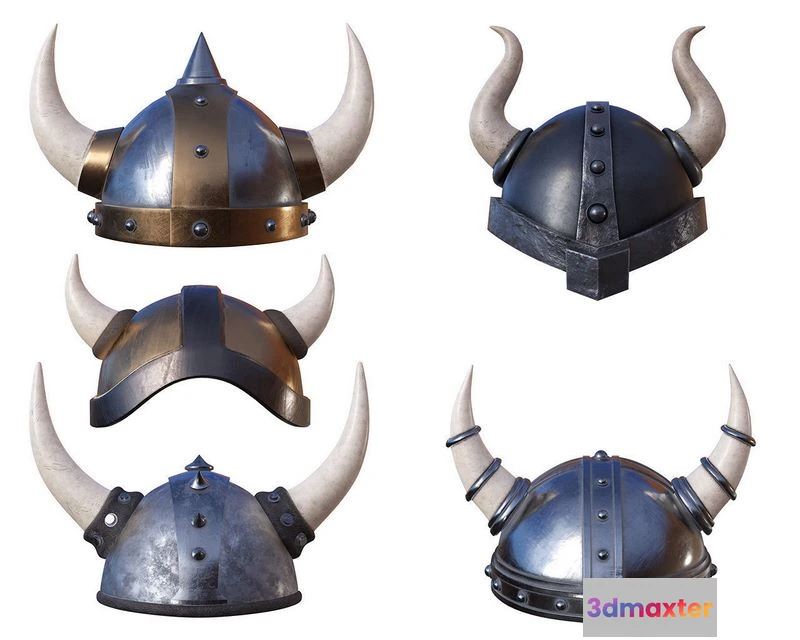 1533092 - PBR Game 3D Models - Warrior helmets 3D Max