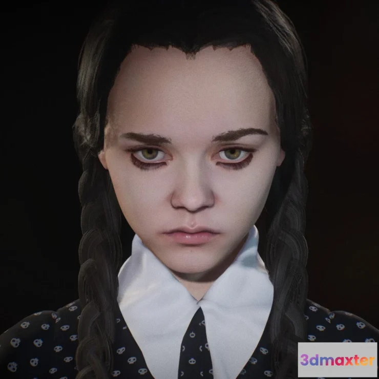 1533106 - PBR Game 3D Models - Wednesday Addams 3D Max