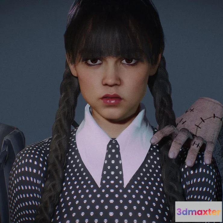 1533108 - PBR Game 3D Models - Wednesday All Costumes 3D Max