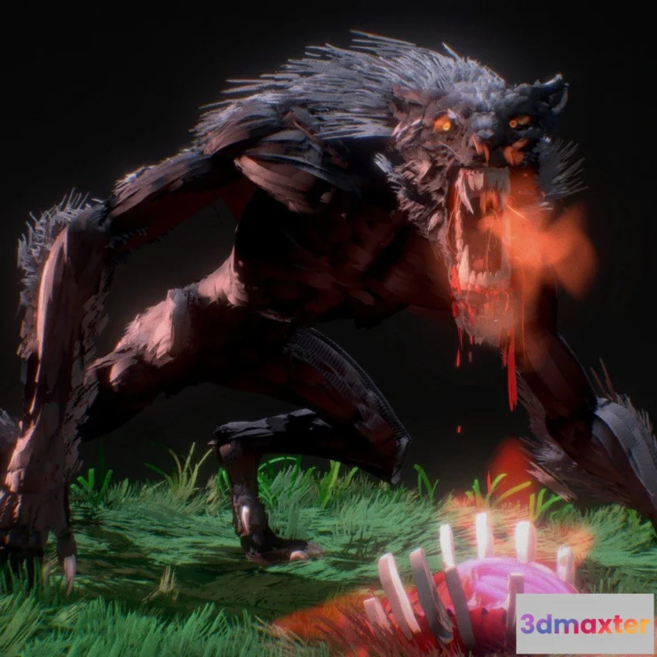 1533116 - PBR Game 3D Models - Werewolf Tilt Brush 3D Max