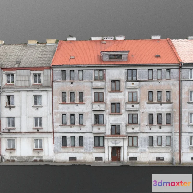 1533132 - PBR Game 3D Models - White Houses Street 3D Max