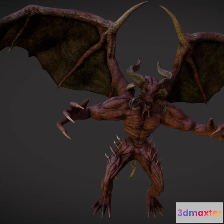 1533154 - PBR Game 3D Models - Winged Demon 3D Max